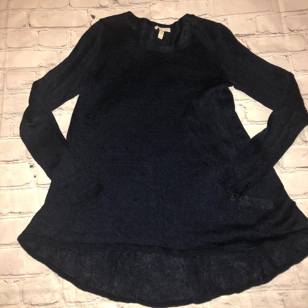 Eileen Fisher long sleeve navy blue top